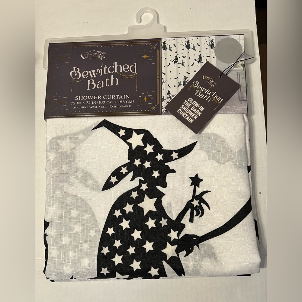NWT Bewitched Bath Glow-In-The-Dark Shower Curtain